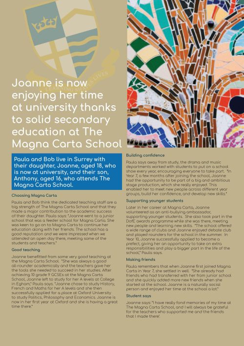 Joanne 'full story' online case study