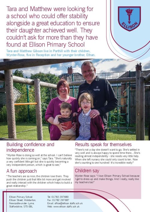 A3 Parent/Pupil Case Study Posters
